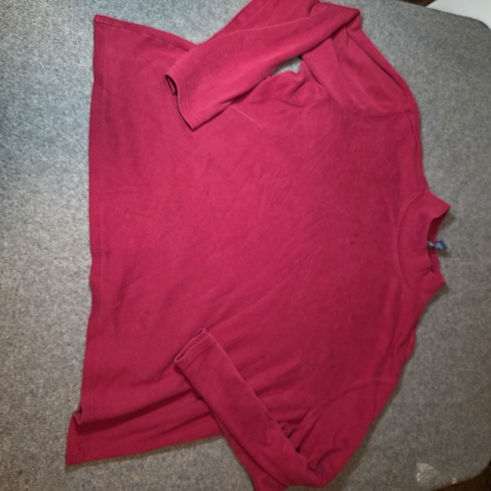 Karen Scott Red Mock Neck Longsleeve Shirt Xl G2